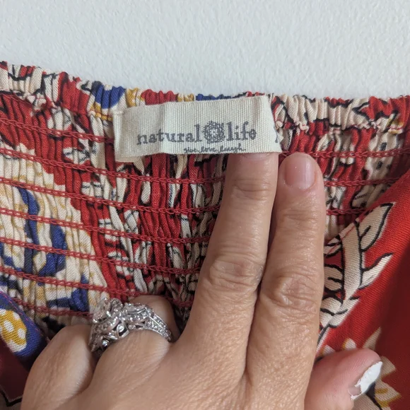 Natural Life Red Floral Dress - Picture 3 of 6